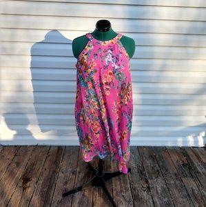 Hot pink floral Betsey Johnson swing dress size 12